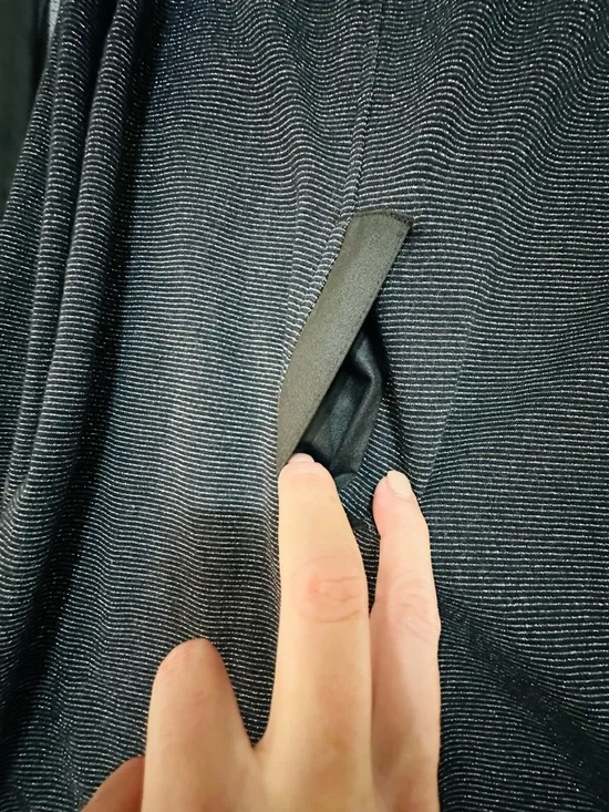 JUICY COUTURE BLACK METALLIC HOODED DRAPE OPEN FRONT CARDIGAN ATHLEISURE XL - Picture 7 of 9